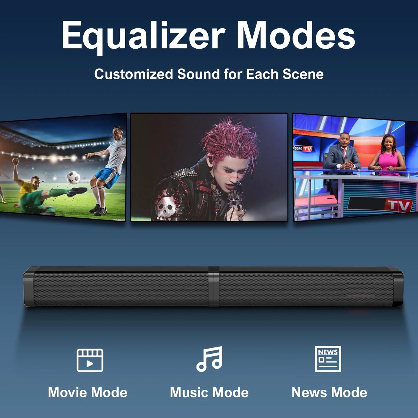 2 in 1 Separable Sound Bars for TV, Bluetooth 5.0 Surround Sound System for TV Wireless Connect, 37 Inch Soundbar for Home Theater, Arc/Optical/Usb Cables & Remote TV Speakers, Wall Mountable