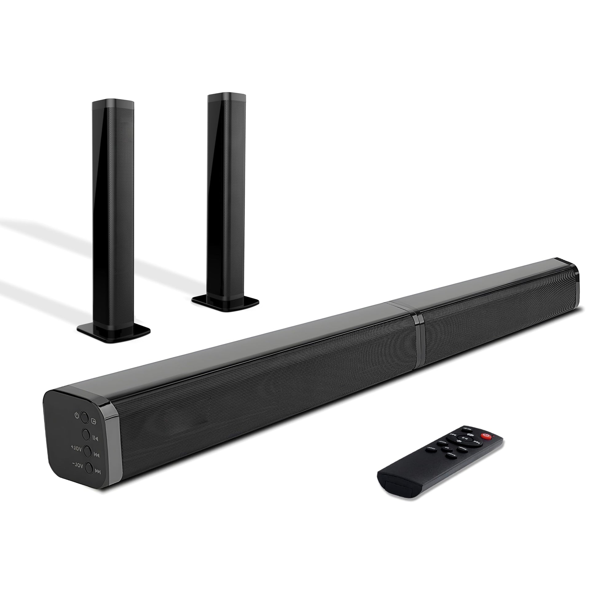 2 in 1 Separable Sound Bars for TV, Bluetooth 5.0 Surround Sound System for TV Wireless Connect, 37 Inch Soundbar for Home Theater, Arc/Optical/Usb Cables & Remote TV Speakers, Wall Mountable