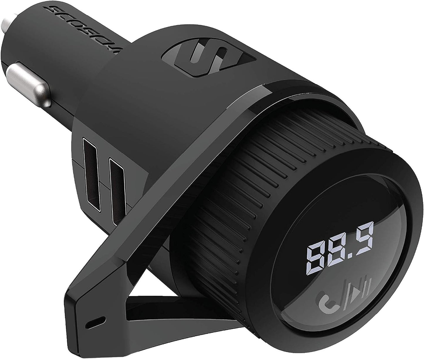 BTFM5 Bluetooth Hands-Free Car Kit with Digital FM Transmitter and Dual 12W USB Charging Ports for Vehicles