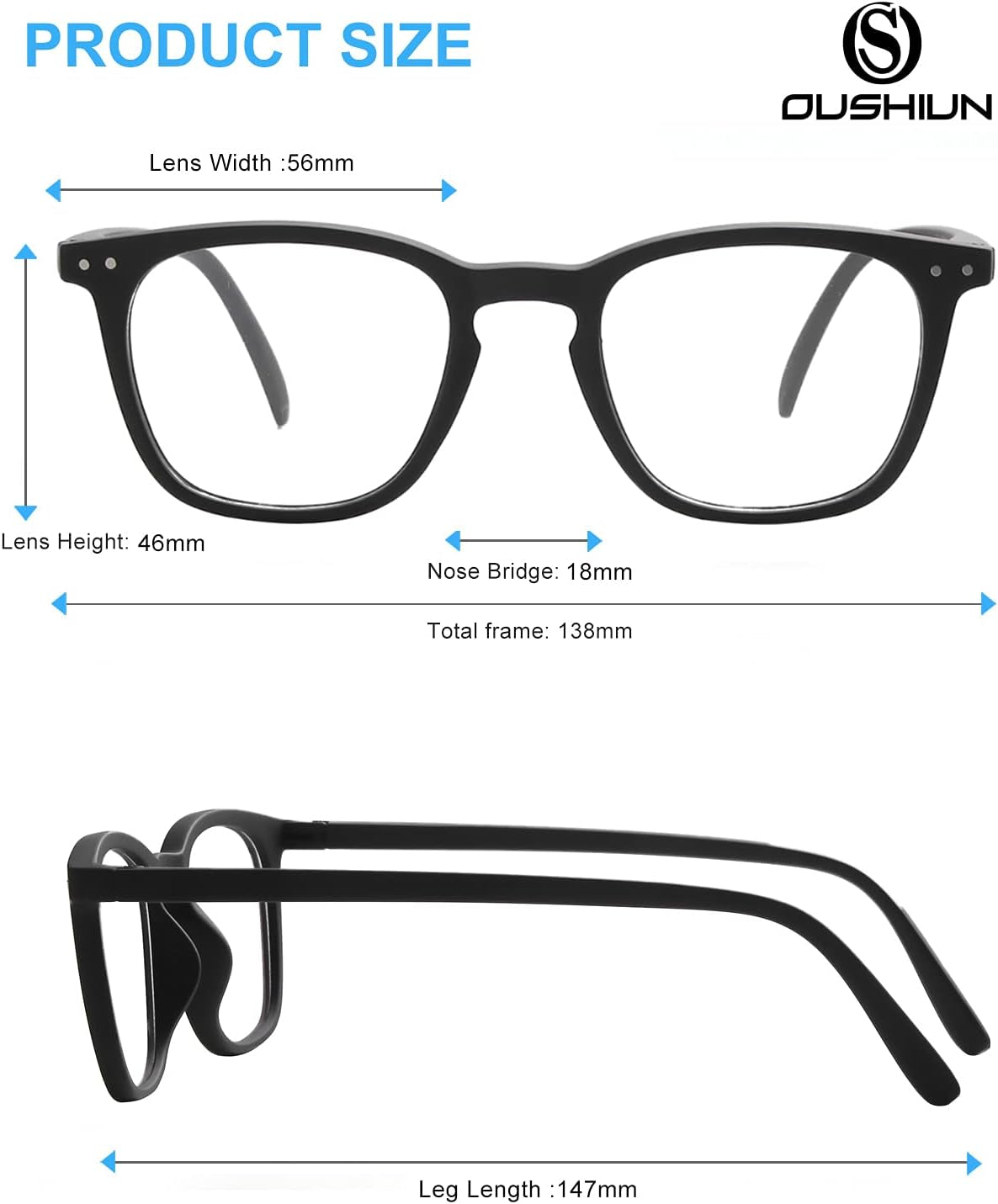 Blue Light Blocking Glasses anti Eyestrain UV Glare anti Blue Ray Computer Game Glasses (Black)