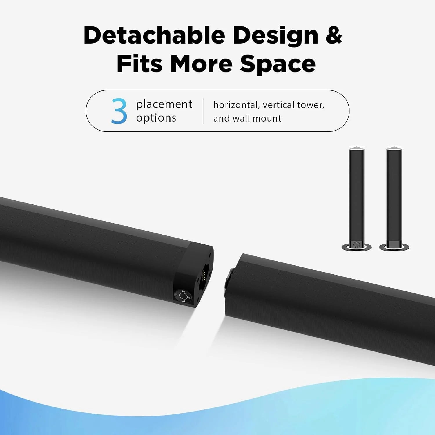 Sound Bar for TV 2 in 1 Separable Bluetooth Soundbar Home Theater Speakers with Arc/Optical/Aux Connect